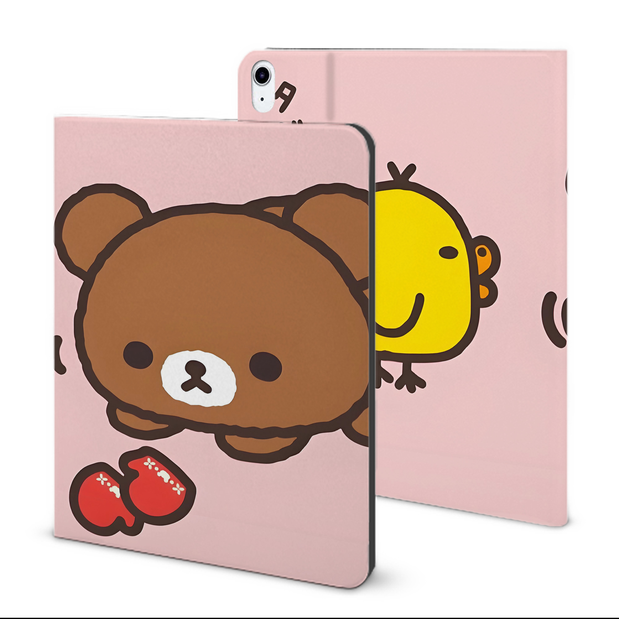 （画像用） リラックマ リラックマ キイロイトリ Rilakkuma Korilakkuma Kiiroitori IPad ケース ブック型 PUレザー TPU 耐衝撃 軽量 薄型 ペン収納なし 全面保護 IPad 各モデル対応